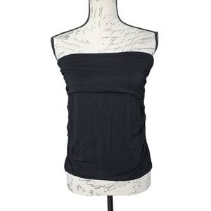 IJeans By Buffalo Women's Size XL Black Ruched Side Foldover Tube Top